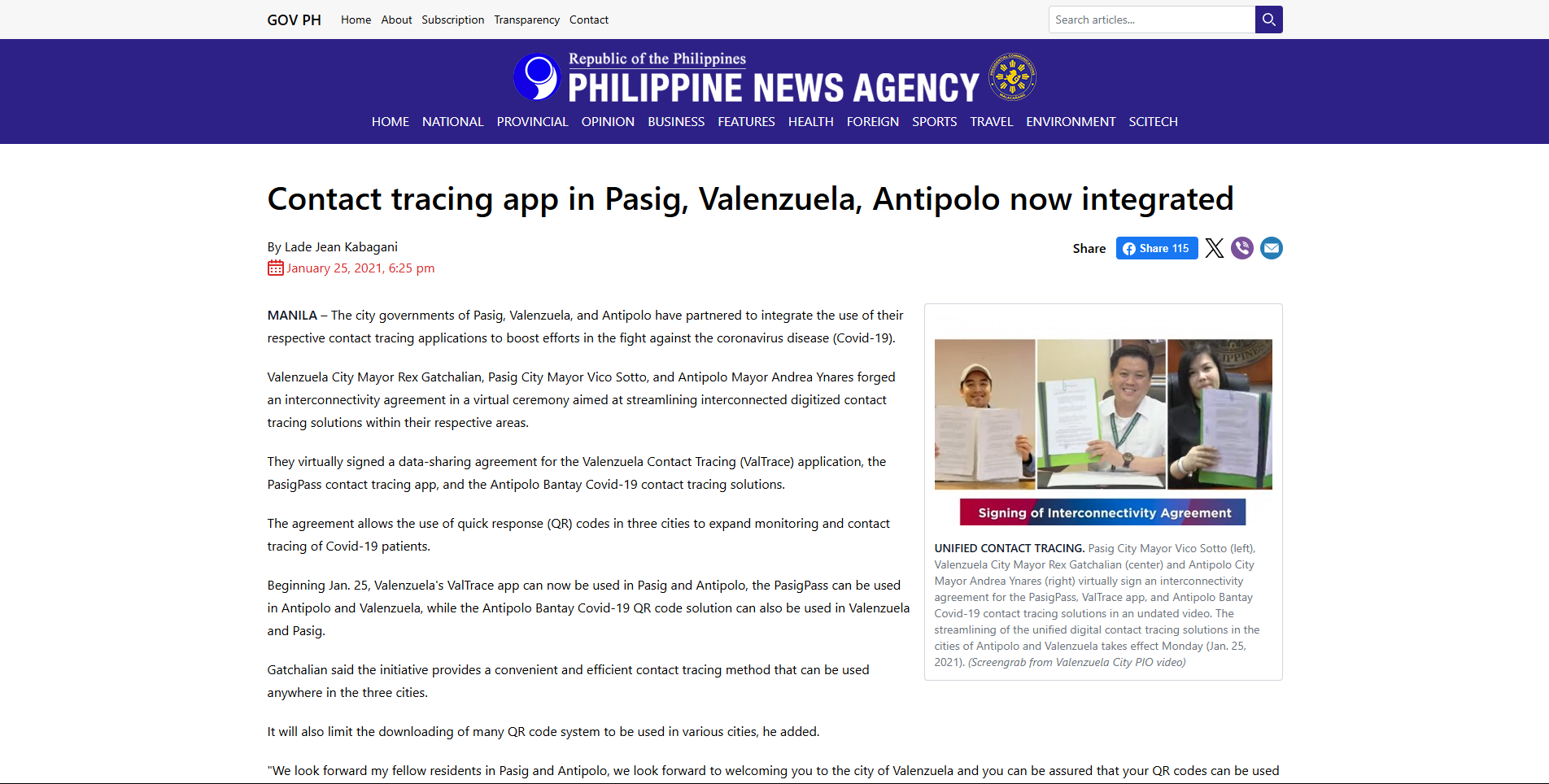 Contact Tracing Integration